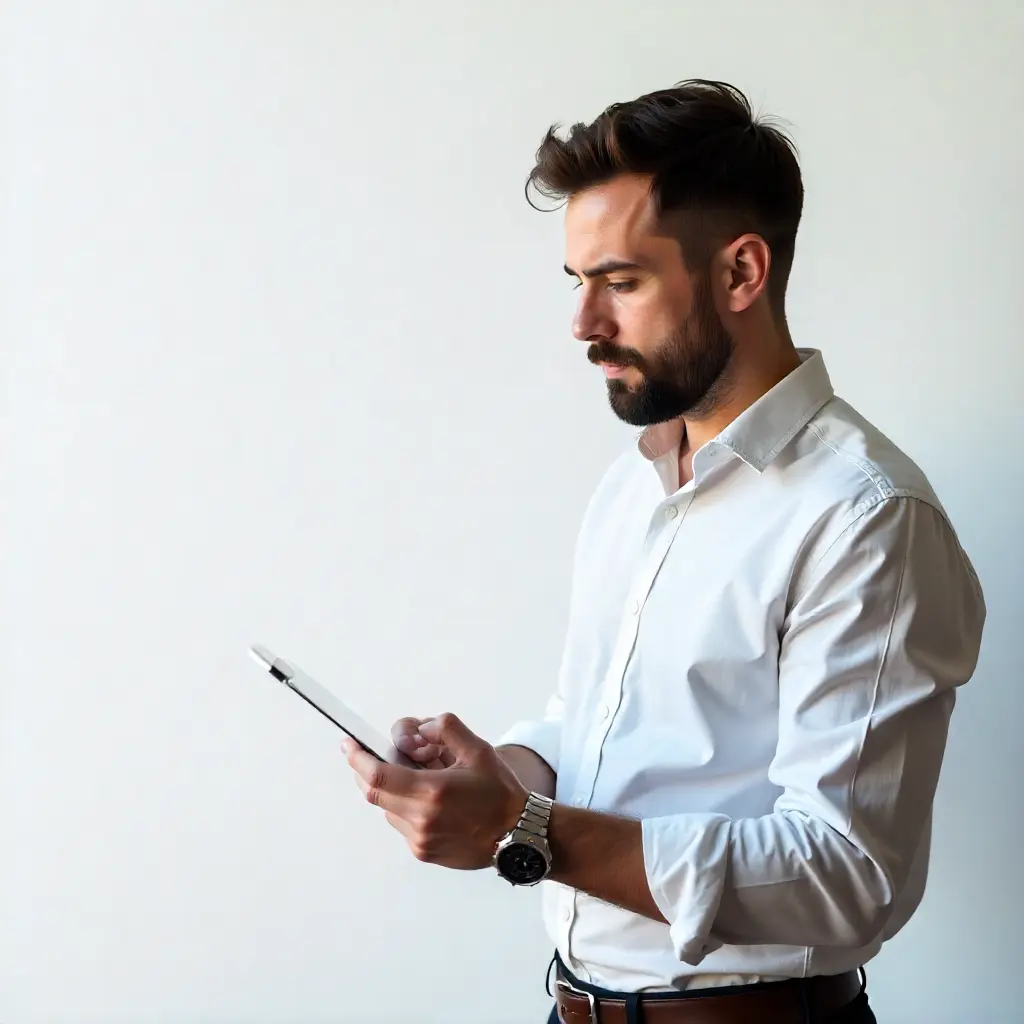 Business owner preparing requirements for website development project